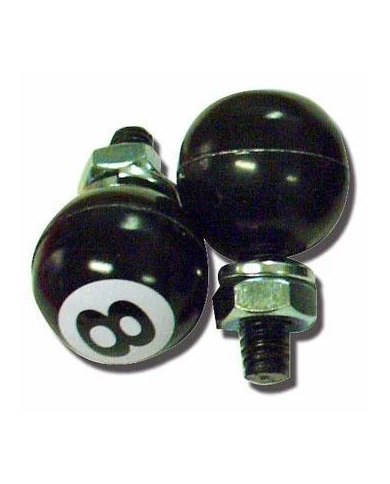 (2/CARD) BLACK "8" BALL LICENSE PLATE FASTENER (2/CARD) BLACK "8" BALL LICENSE PLATE FASTENER