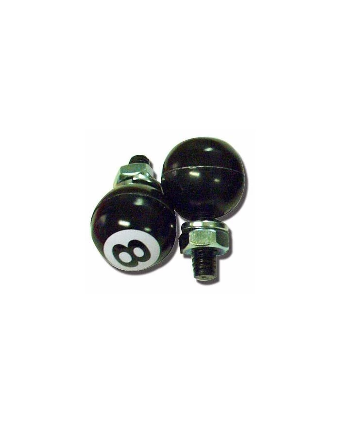 (2/CARD) BLACK "8" BALL LICENSE PLATE FASTENER