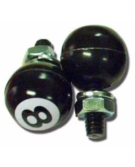 (2/CARD) BLACK "8" BALL LICENSE PLATE FASTENER
