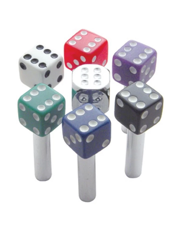 (2/CARD) CHROME DICE DOOR KNOB