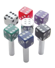 (2/CARD) CHROME DICE DOOR KNOB