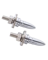 (2/CARD) CHROME BULLET SHAPE LICENSE PLATE FASTENER