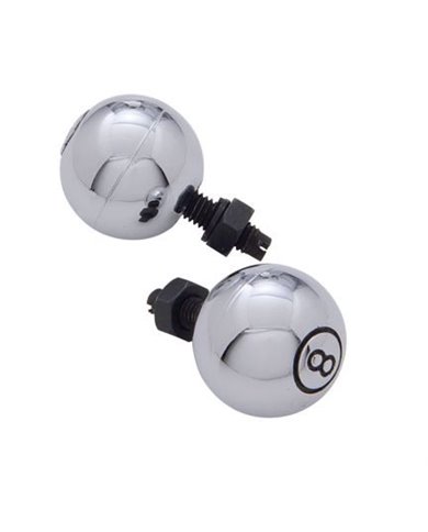 (CARD) CHROME LARGE "8"BALL LICENSE PLATE FASTENER (CARD) CHROME LARGE "8"BALL LICENSE PLATE FASTENER