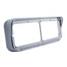 UP32352-14 LED Chrome Rectangular Dual Headlight Bezel With Visor - Amber LED/Clear Lens