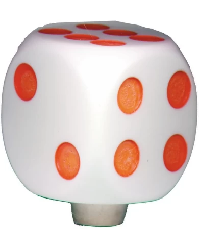 *CLOSEOUT* (BULK) 1 3/4" RED DICE GEARSHIFT KNOB W/ FLUORESCENT DOTS *CLOSEOUT* (BULK) 1 3/4" RED DICE GEARSHIFT KNOB W/ FLUORESCENT DOTS