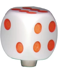 *CLOSEOUT* (BULK) 1 3/4" RED DICE GEARSHIFT KNOB W/ FLUORESCENT DOTS