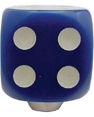 *CLOSEOUT* (BULK) 1 3/4" BLUE DICE GEARSHIFT KNOB W/ FLUORESCENT DOTS