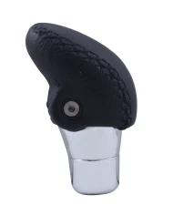 *CLOSEOUT* (BULK) CHROME/LEATHER GEARSHIFT KNOB