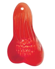 (BULK) CLEAR BALLS W/ CUTOUT - RED