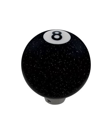 (CARD) BLACK GLITTER "8" BALL GEARSHIFT KNOB (CARD) BLACK GLITTER "8" BALL GEARSHIFT KNOB