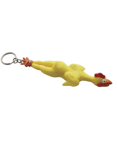 (CARD) SMALL RUBBER CHICKEN KEY CHAIN (CARD) SMALL RUBBER CHICKEN KEY CHAIN