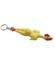(CARD) SMALL RUBBER CHICKEN KEY CHAIN (CARD) SMALL RUBBER CHICKEN KEY CHAIN