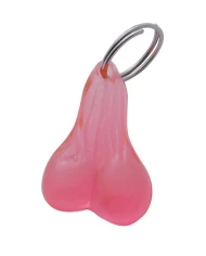 (CARD) PLASTIC SMALL BALLS NOVELTY KEY CHAIN - PINK
