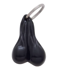 (CARD) PLASTIC SMALL BALLS NOVELTY KEY CHAIN - BLACK