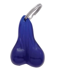 (CARD) PLASTIC SMALL BALLS NOVELTY KEY CHAIN - BLUE