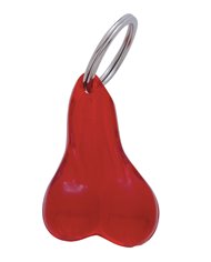 (CARD) PLASTIC SMALL BALLS NOVELTY KEY CHAIN - RED