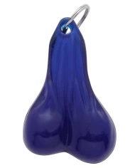 (BULK) PLASTIC MEDIUM BALLS NOVELTY KEY CHAIN - BLUE