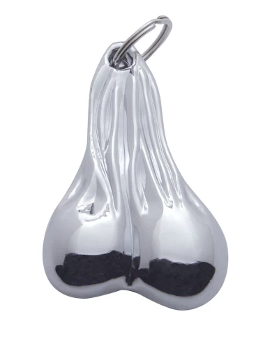 (CARD) CHROME PLASTIC MEDIUM BALLS NOVELTY KEY CHAIN (CARD) CHROME PLASTIC MEDIUM BALLS NOVELTY KEY CHAIN