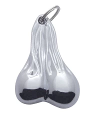 (CARD) CHROME PLASTIC MEDIUM BALLS NOVELTY KEY CHAIN