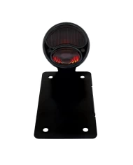(BOX) "DUO LAMP" TAILL LIGHT W/RED GLASS LENS - BLACK RIM/BLACK HOUSING W/BK BOBBER STYLE BRACKET - VERTICAL
