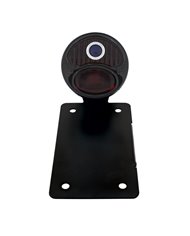 (BOX) "DUO LAMP" TAILL LIGHT W/RED GLASS LENS W/BLUE DOT - BLACK RIM/BLACK HOUSING W/BK BOBBER STYLE BRACKET - VERTICAL