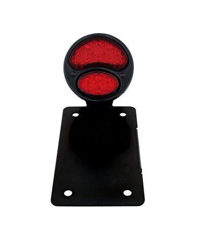 (BOX) "DUO LAMP" LED TAILL LIGHT - BLACK RIM/BLACK HOUSING W/BK BOBBER STYLE BRACKET - VERTICAL (BOX) "DUO LAMP" LED TAILL LIGHT - BLACK RIM/BLACK HOUSING W/BK BOBBER STYLE BRACKET - VERTICAL