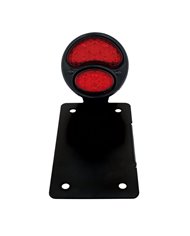 (BOX) "DUO LAMP" LED TAILL LIGHT - BLACK RIM/BLACK HOUSING W/BK BOBBER STYLE BRACKET - VERTICAL