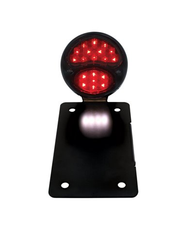 (BOX) "DUO LAMP" LED TAILL LIGHT - BLACK RIM/BLACK HOUSING W/BK BOBBER STYLE BRACKET - VERTICAL (BOX) "DUO LAMP" LED TAILL LIGHT - BLACK RIM/BLACK HOUSING W/BK BOBBER STYLE BRACKET - VERTICAL