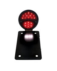 (BOX) "DUO LAMP" LED TAILL LIGHT - BLACK RIM/BLACK HOUSING W/BK BOBBER STYLE BRACKET - VERTICAL