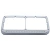 UP32382-14 LED Chrome Rectangular Dual Headlight Bezel - Amber LED/Clear Lens