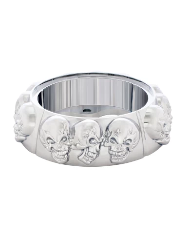 (CARD) CHROME SKULL STEERING/HOTN BUTTON BEZEL (CARD) CHROME SKULL STEERING/HOTN BUTTON BEZEL