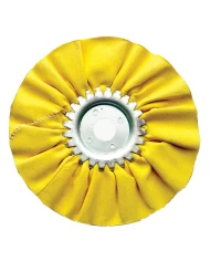 (CARD) 6" YELLOW TREATED AIRWAY BUFF - 12 PLY, 5/8" & 1/2" ARBOR