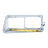 UP32486-19 LED Headlight Bezel For 1989-2009 Freightliner FLD - Driver - Amber LED/Amber Lens