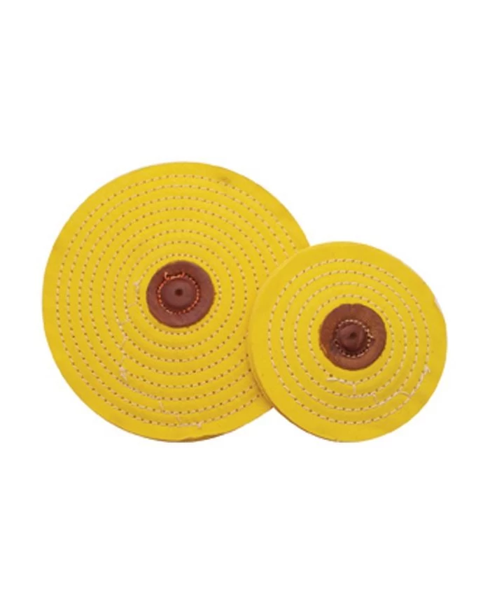 (CARD) 4" YELLOW TREATED RAZOR BUFF - 12 PLY. 1/8" ARBOR