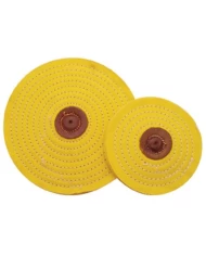 (CARD) 4" YELLOW TREATED RAZOR BUFF - 12 PLY. 1/8" ARBOR