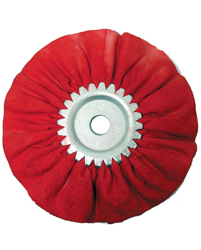 (CARD) 6" RED RESIN - TREATED BUFFING PAD - 12 5/8 PLY. & 1/2" ARBOR