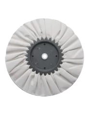 (CARD) 6" WHITE TREATED AIRWAY BUFF - 12 PLY, 5/8" & 1/2" ARBOR