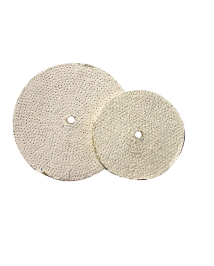 CARD) 6" WHITE SISAL CLOTH BUFF WHEEL - 11 PLY. & 5/8" ARBOR
