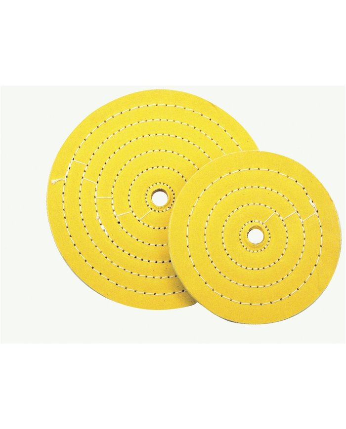 (CARD) 6" YELLOW TREATED MUSLIN BUFF WHEEL