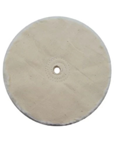 (CARD) 6" WHITE OPEN MUSLIN BUFF - 18 PLY. & 3/8" ARBOR (CARD) 6" WHITE OPEN MUSLIN BUFF - 18 PLY. & 3/8" ARBOR