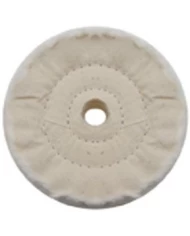(PACK) 3" WHITE SPIRAL & CONCENTRIC SEWED MUSLIN WHEEL - 40 PLY. & 5/8" ARBOR (PACK) 3" WHITE SPIRAL & CONCENTRIC SEWED MUSLIN WHEEL - 40 PLY. & 5/8" ARBOR