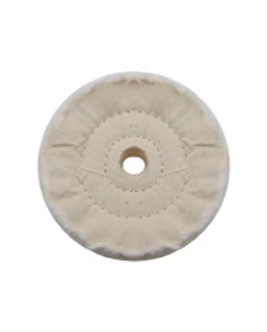 (PACK) 4" WHITE SPIRAL & CONCENTRIC SEWED MUSLIN WHEEL - 40 PLY. & 5/8" ARBOR (PACK) 4" WHITE SPIRAL & CONCENTRIC SEWED MUSLIN WHEEL - 40 PLY. & 5/8" ARBOR