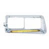 UP32488-19 LED Headlight Bezel For 1989-2009 Freightliner FLD - Passenger - Amber LED/Amber Lens