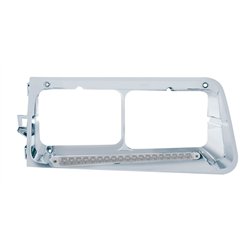 UP32489-19 LED Headlight Bezel For 1989-2009 Freightliner FLD - Passenger - Amber LED/Clear Lens
