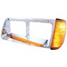 UP32490-14 LED Headlight Bezel With Turn Signal For 1989-2009 Freightliner FLD - Driver - Amber LED/Amber Lens