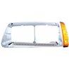 UP32491-14 LED Headlight Bezel With Turn Signal For 1989-2009 Freightliner FLD - Driver - Amber LED/Clear Lens