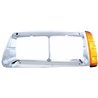 UP32492-14 LED Headlight Bezel With Turn Signal For 1989-2009 Freightliner FLD - Driver - Amber LED/Chrome Lens