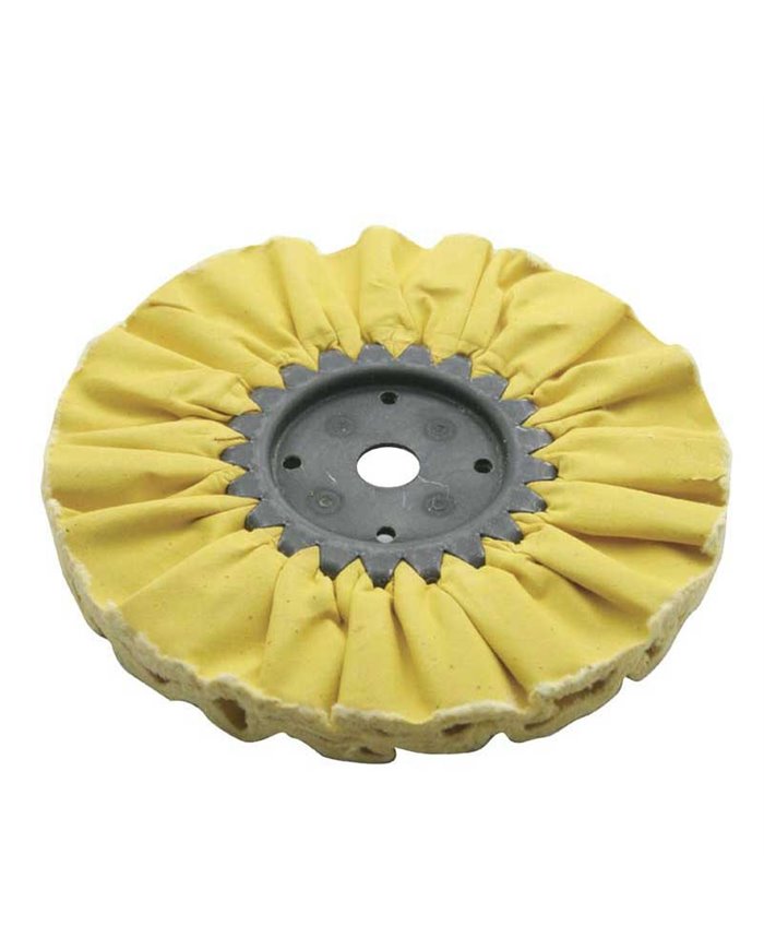 (CARD) 6" YELLOW TREATED AIRWAY BUFF - 12 PLY, 3/4" ARBOR