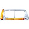 UP32495-14 LED Headlight Bezel With Turn Signal For 1989-2009 Freightliner FLD - Passenger - Amber LED/Amber Lens