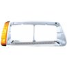 UP32496-14 LED Headlight Bezel With Turn Signal For 1989-2009 Freightliner FLD - Passenger - Amber LED/Clear Lens